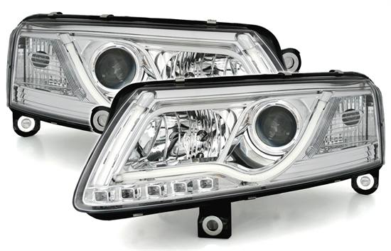 LightTube žarometi Audi A6 4F 04-08 LED DRL dnevne krom - slika 3