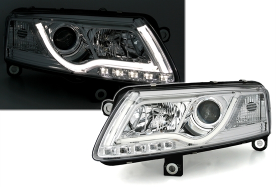 LightTube žarometi Audi A6 4F 04-08 LED DRL dnevne krom