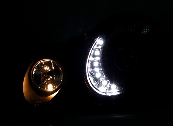 Žarometi Mercedes E W211 02-06 LED osvetlitev črni - slika 2