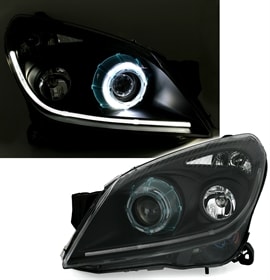 Žarometi Opel Astra H 04-10 LED osvetlitev črni V1
