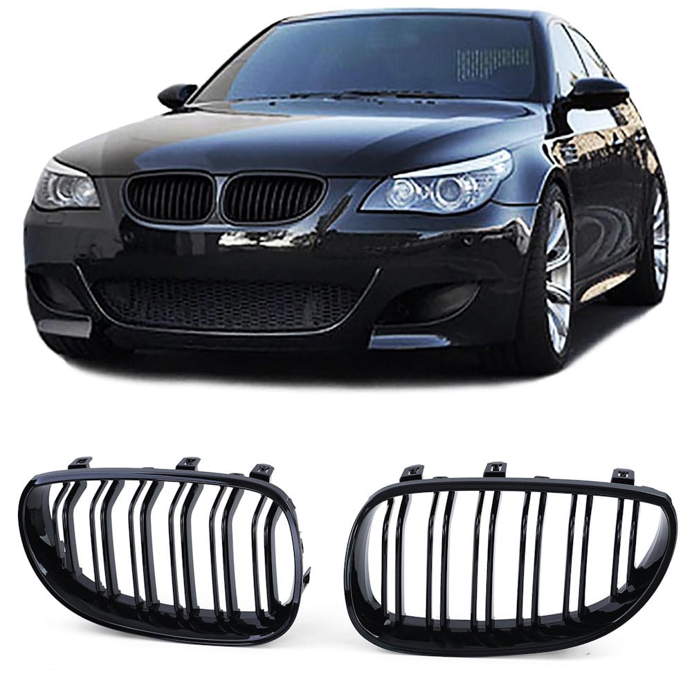 *TOP* Športna maska BMW 5 E60 / E61 M izgled črne sijaj ledvičke V2