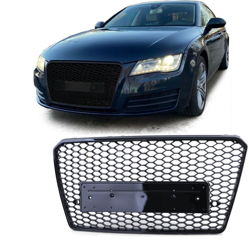 Maska brez znaka Audi A7 C7 10-14 RS7 črna sijaj