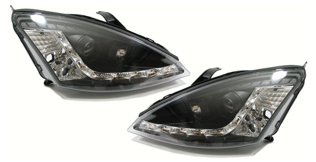 Žarometi Ford Focus 98-01 LED osvetlitev črni V1