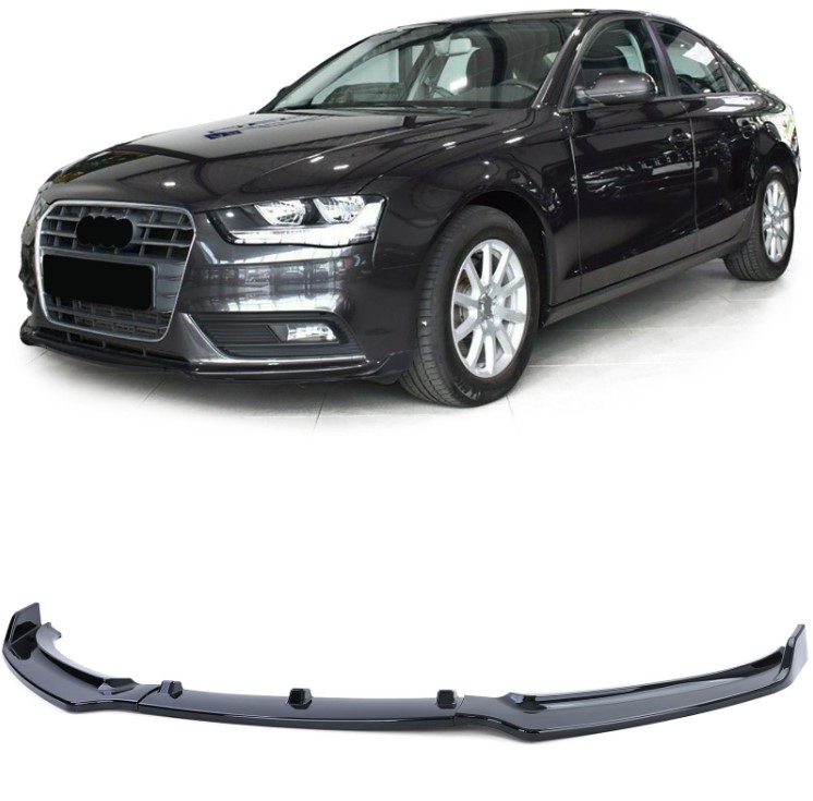 Podaljšek odbijača - splitter spredaj Audi A4 B8 11-15 Facelift črna sijaj