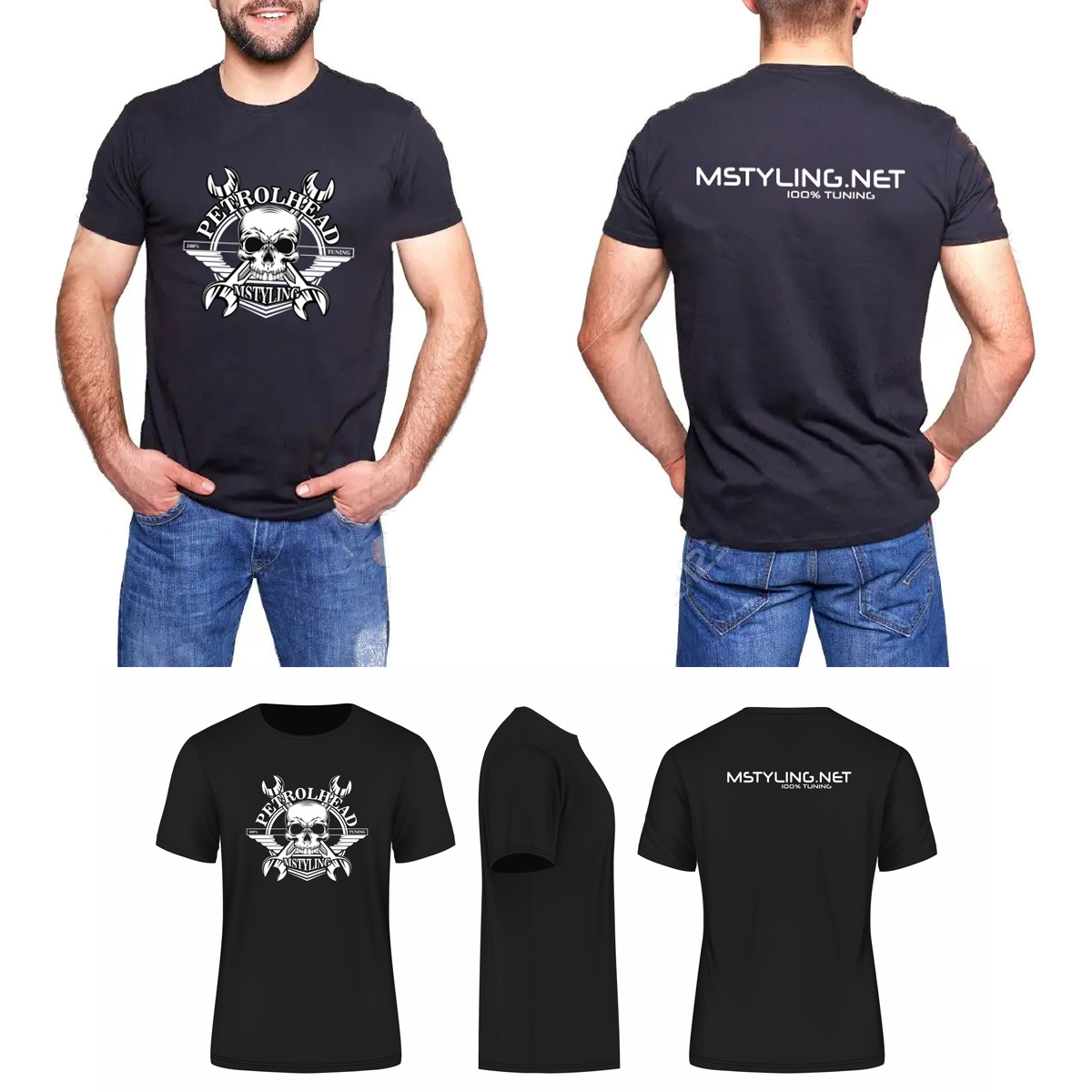 Majica kratek rokav Mstyling.net 100% Tuning Petrolhead Moška